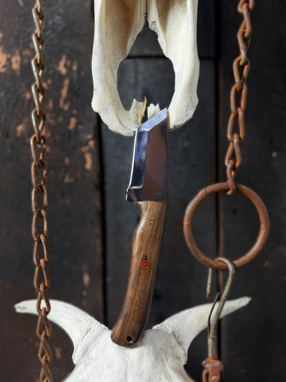 Hand-Forged Tanto Blade Knife | Rose Wood Handle with Carbon Steel Blade