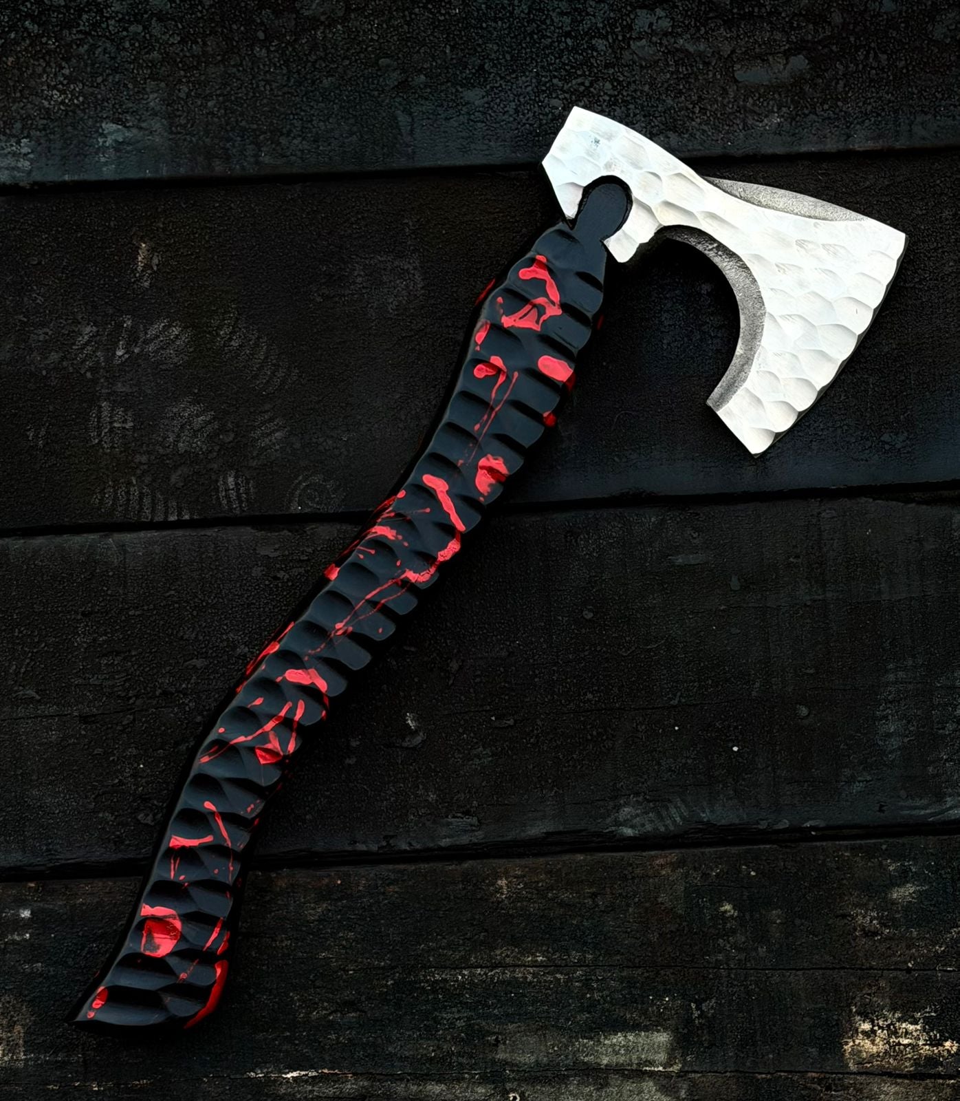 Hand Forged Viking Bearded Axe – Custom Tactical Hatchet with Leather Sheath