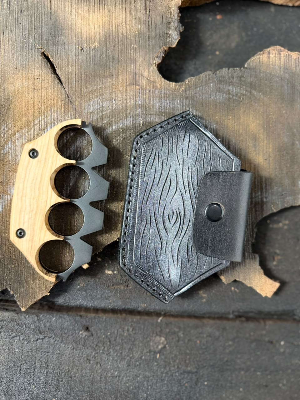 Handcrafted Black Blades Pack Of 3 | Walnut Wood Handle & Black Leather Sheath