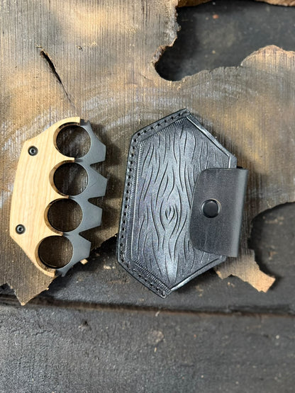 Handcrafted Black Blades Pack Of 3 | Walnut Wood Handle & Black Leather Sheath