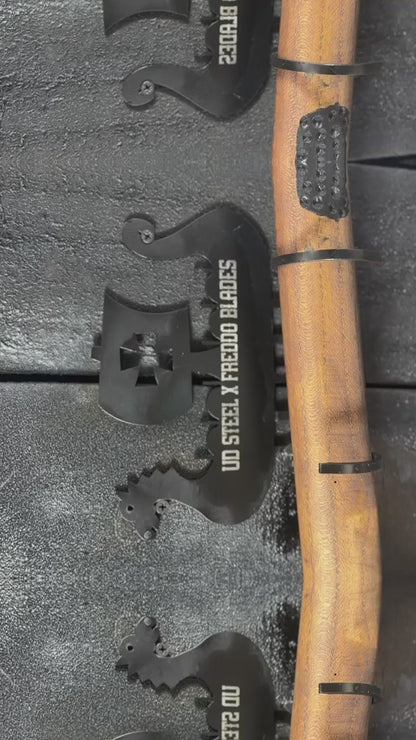 Hand Forged Viking Bearded Axe – Handmade High Carbon Steel Camping & Bushcraft Hatchet with Hardwood Handle